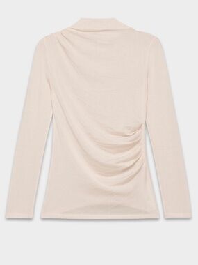 Aritzia Babaton Lillian Longsleeve Draped Top - Bare Rose